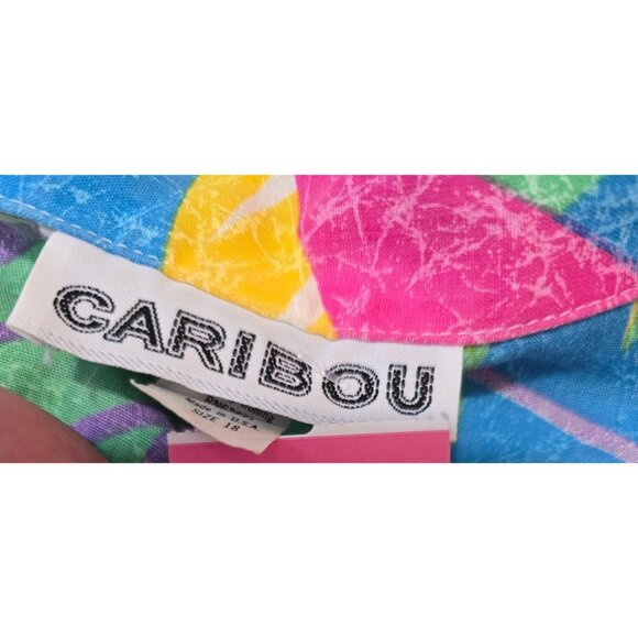 Tropical Caribou XL Short Sleeve Button-Down Shirt All Over Print Art to Wear - Picture 4 of 4